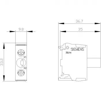 Modul LED SIEMENS SIRIUS ACT cu LED integrat, 24V AC/DC, verde, bornă cu șurub 3SU14012BB401AA0