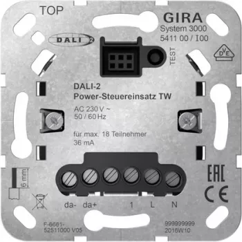 Modul de control al puterii Gira System 3000 DALI-2 pentru Tunable White 541100
