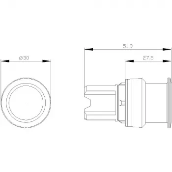 Element frontal buton ciupercă Siemens SIRIUS ACT, plastic, verde, 40 mm, cu revenire 3SU1000-1AD40-0AA0