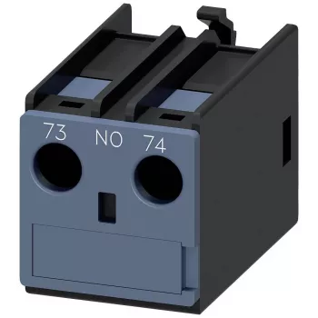 Bloc de contacte auxiliare Siemens SIRIUS 1 NO montaj frontal pentru contactoare 3RT2 și relee 3RH2, borne cu șurub, izolație 690V, 3RH2911-1AA10