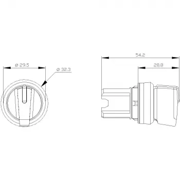 Siemens SIRIUS ACT Element frontal întrerupător selector, plastic, alb, 2 poziții, cu reținere, 22mm 3SU1002-2BP60-0AA0