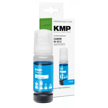 KMP PRINTTECHNIK Cyan Ink Refill Bottle for Canon GI-53C (4673C001) 60 ml 1583,0003