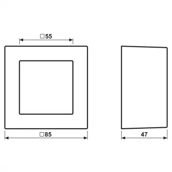 Capac de suprafață 1 modul JUNG A 5581 BF A SWM, A CUBE, termoplast lăcuit, negru grafit mat