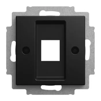Placă centrală 1 modul BUSCH-JAEGER pentru Modular Jack cu inel de susținere, negru mat 2CKA001753A0248