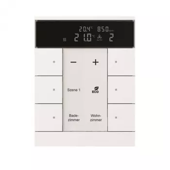 Termostat de cameră Busch-Jaeger cu senzor CO2 și umiditate, 6 canale, SBC/U6.0.11-84 (2CKA006330A0009)