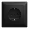 Priză SCHUKO de montaj îngropat Busch-Jaeger BJ 20 EUJR-915, placă completă, fără cleme de fixare, negru mat 2CKA002011A6346