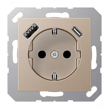 Priză SCHUKO JUNG cu USB Type-A și Type-C A1520-15CACH