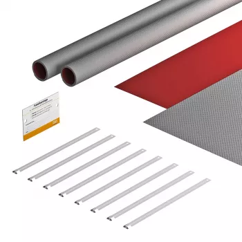 Set de bandaje OBO Bettermann FSB-K32 pentru instalații fotovoltaice, 550x380 mm, gri/roșu 7203150