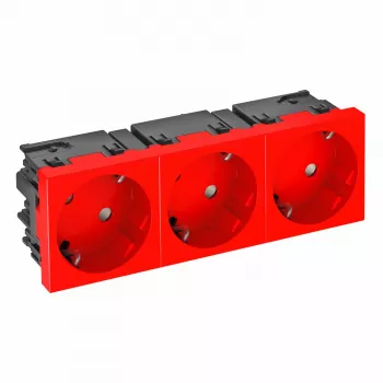 Priză Schuko OBO BETTERMANN Connect 45 STD-D3SC SRO3, 3 căi, înclinată 33°, negru 6120509