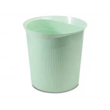 HAN Re-LOOP 13L Round Waste Bin, Pastel Green, 100% PIR Recycled Plastic, Textured 18148-805