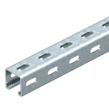Șină cu profil C OBO Bettermann MS4141PP03 cu perforații laterale, 41x41 mm, 3000 mm, oțel pregalvanizat 1122500