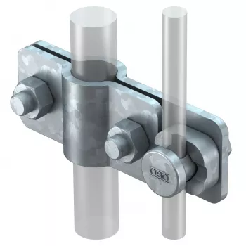 Clemă de conexiune OBO Bettermann 2710/25 25mm clemă în cruce pentru conductori rotunzi și plați (5001226)