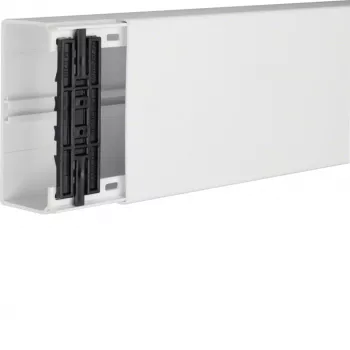 Sistem de canal de cablu HAGER TEH FB6013009016 cu opțiune de montaj pentru aparate/perete despărțitor, PVC, alb pur, 60x130x2000 mm