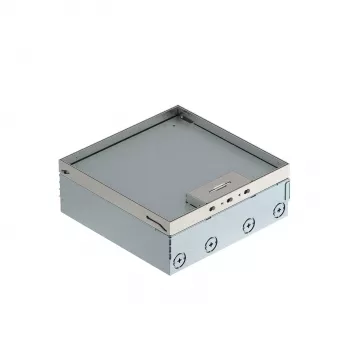 Cutie de podea OBO Bettermann UDHO 2R cu 2x2 prize Schuko VDE, capac din oțel inoxidabil 7427300