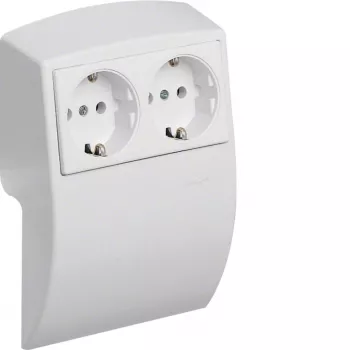 Priză dublă HAGER L22509010 alb pur (Kallysto)