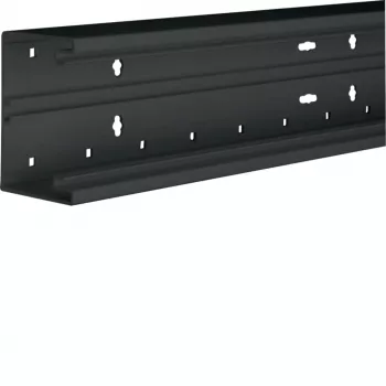 Hager BR6510019011 Tehalit BR Cable Trunking Base Part, PVC, Graphite Black, 80mm, Front-Locking, 2m