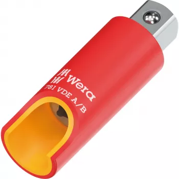 Adaptor pentru chei tubulare izolat VDE Wera 781 A/B 1/4 inch cu antrenare pătrată și blocare mecanică 05024690001