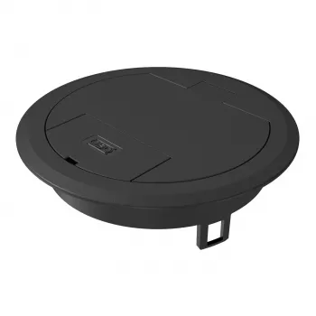 Capac de ieșire cablu OBO BETTERMANN cu garnitură cu perii GES R2, negru grafit RAL 9011 7405084