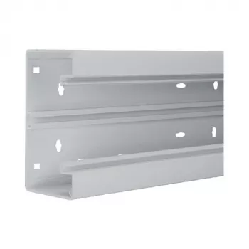 Hager BR6513017035 Dado Trunking Base Part, PVC, Light Grey, 65x130mm, 2000mm