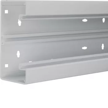 Hager BR6517017035 Parapet Trunking Lower Part, Front, PVC, BR 65x170mm, OT 80mm, Light Grey