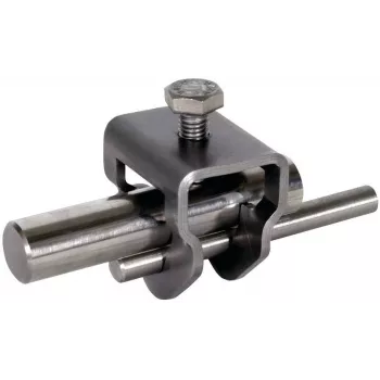 Clemă de racord DEHN TE NIRO pentru tijă rotundă Ø20 mm și sârmă rotundă Ø10 mm, oțel inoxidabil V2A (630129)