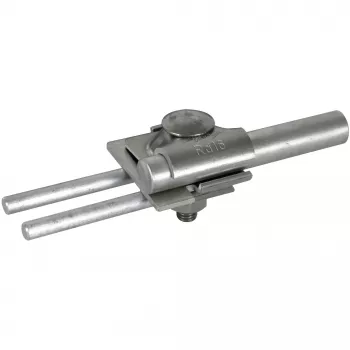 Clemă pentru tijă de paratrăsnet DEHN pentru tijă de 16 mm și conductor de 8-10 mm, aluminiu 380116