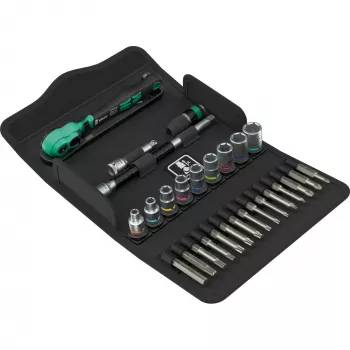 Cheie cu clichet reversibilă Wera 8100 SA 15 Zyklop 1/4 inch cu cap basculant și mâner Kraftform 05005542001