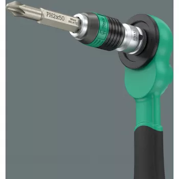 Cheie cu clichet reversibilă Wera 8100 SA 15 Zyklop 1/4 inch cu cap basculant și mâner Kraftform 05005542001