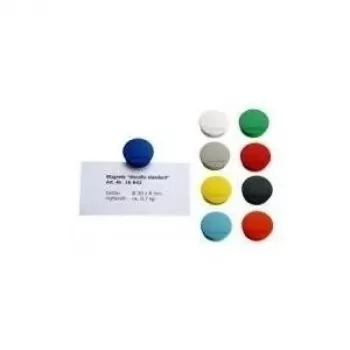 Magnet rotund MAGNETOPLAN HOLTZ Discofix Standard, galben, miez de ferită, forță de atracție 0,7 kg, diametru 30 mm (1664202)