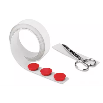 Bandă magnetică Magnetoplan albă autoadezivă 35 mm x 5 m, bandă metalică flexibilă pentru montaj 5705105