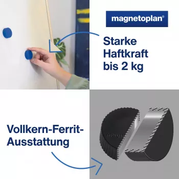 Magneți de tablă albă Magnetoplan Discofix Magnum asortați, 34 mm, 10 bucăți 1660010
