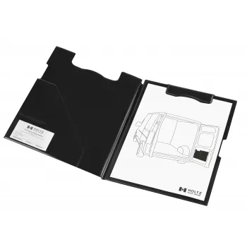 Mapă cu clemă magnetică MAGNETOPLAN HOLTZ magnetoplan, bloc de scris neagră cu mecanism de pliere magnetic, aderă pe suprafețe magnetice - 1 bucată (1131612)