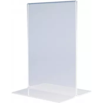 Stand de prezentare de masă din acrilic MAGNETOPLAN HOLTZ DIN A3 portret cristal clar bilateral 297 x 420 mm (43115)