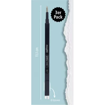 Rezervă pentru pix gel ONLINE magiXX, negru, 0,7 mm, set de 3 40161/3