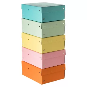 FALKEN PURE Storage Box 1250 Sheets Pastel Assorted 5-Pack 18x25x10 cm 22001968000F