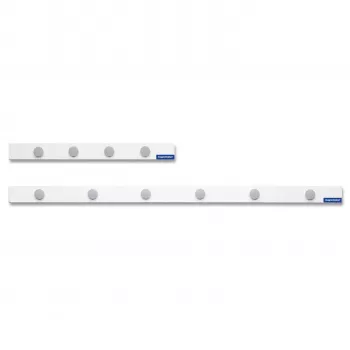 Set bandă magnetică Magnetoplan, 500 x 50 mm, bandă magnetică albă autocolantă + 4 magneți rotunzi gri (16270M)