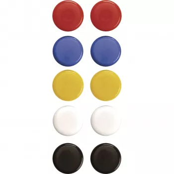 Magnetoplan magneți de semnalizare 20 mm, 10 buc., culori asortate (roșu, albastru, galben, verde, alb) 16662
