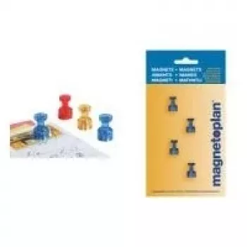 Suport magnetic pentru notițe Magnetoplan, portocaliu transparent luminos, set de 4, ține până la 9 file A4 1666144