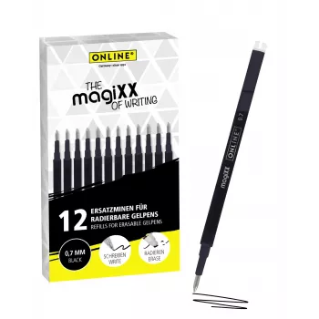 Rezervă gel ONLINE magiXX neagră 0,7 mm, 12 bucăți (40168)