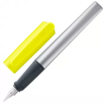 LAMY nexx Fountain Pen Neon Yellow/Silver A (for Beginners)