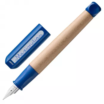 Stilou LAMY abc albastru pentru copii, peniță pentru stângaci, prindere ergonomică, corp din lemn de arțar 1216661