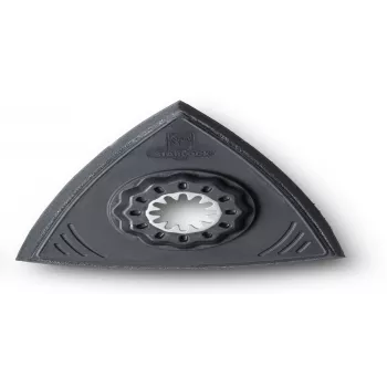 Tampon abraziv triunghiular FEIN 63806141220 pentru scule multifuncționale oscilante, 80 mm, velcro, neperforat, negru