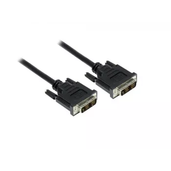 Cablu GoodConnections DVI-D Single Link 18+1 tată la tată, 1,8m, negru, aurit, dublu ecranat, HDCP, 1920x1200 4310-DD2