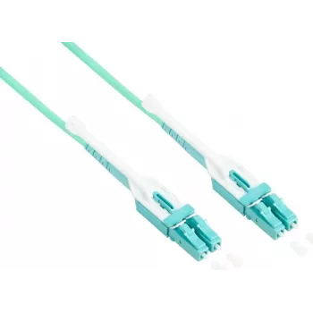 Cablu patch din fibră optică OM3 duplex multimode LC/LC Uniboot LSZH Aqua 15 m Good Connections (LW-U815LC3)