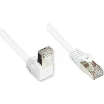 Cablu patch GoodConnections Cat. 5e F/UTP, 3 m, alb, RJ45 în unghi la drept 805W-030EWI