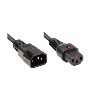 Cablu de alimentare Good Connections Alcasa 1600-IEC10 C14 la C13, tată/mamă, drept, 1 m, negru