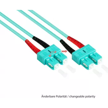 Cablu patch din fibră optică GoodConnections LW-810SC3 OM3 duplex multimod, SC/SC, 50/125, 10 m