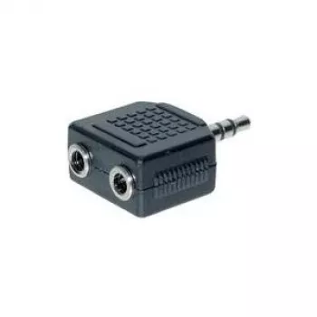 Cablu adaptor audio Y GoodConnections AD-352BU 3,5 mm stereo tată la 2x 3,5 mm stereo mamă 20 cm negru