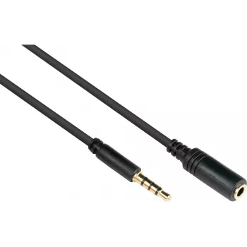 GoodConnections Cablu prelungitor audio 3,5mm TRRS, tată la mamă, 5m, negru AS-35V4B5