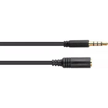 GoodConnections Cablu prelungitor audio 3,5mm TRRS, tată la mamă, 5m, negru AS-35V4B5